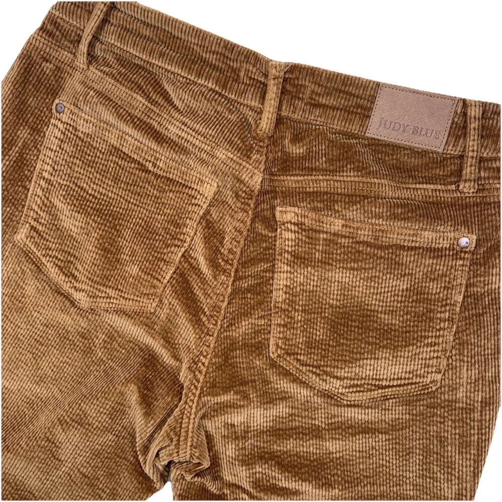Judy Blue Bootcut Pants Womens 14W Brown Corduroy High Rise Stretch Casual